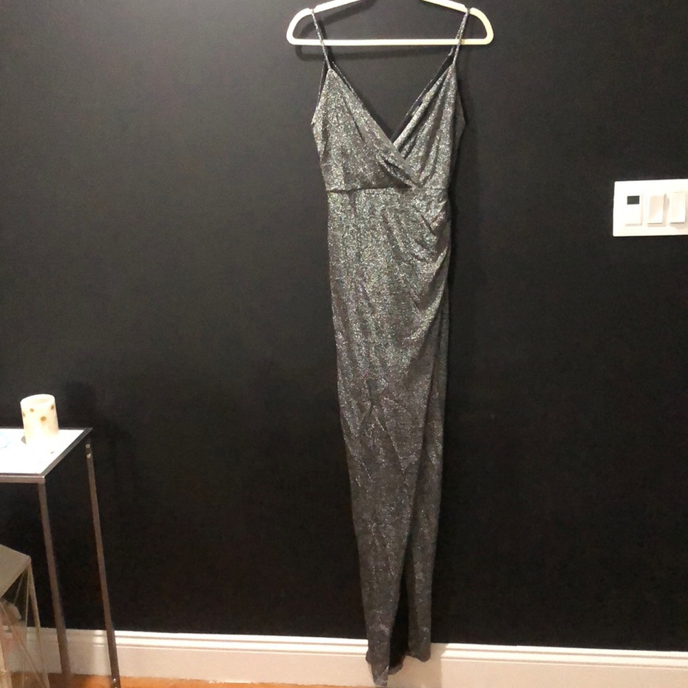 Symphony silver shimmer gown